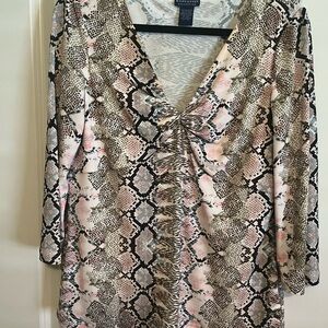 Snake Print Long Sleeve Top